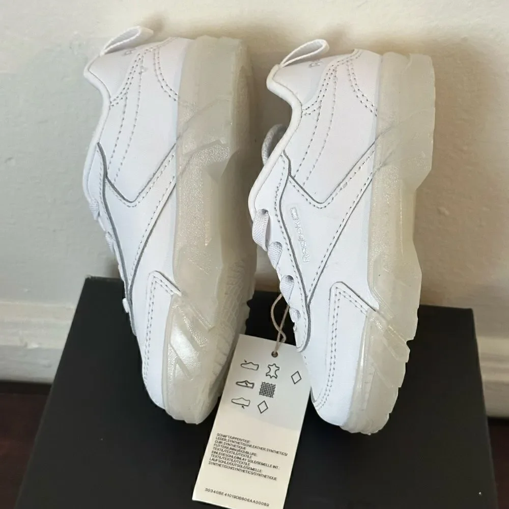 Cardi B X Reebok Kids leather platform sneaker in white  size 7 , NIB